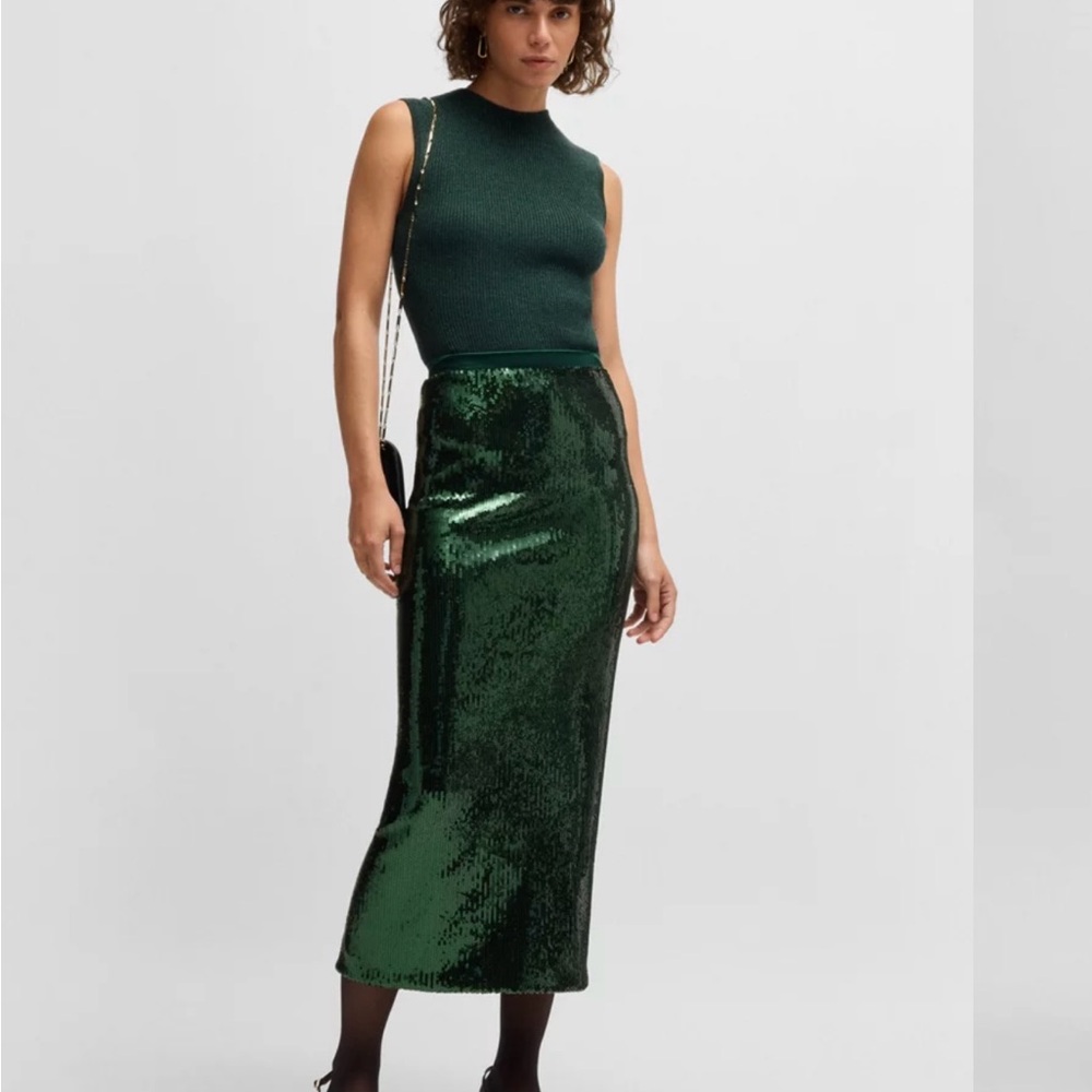 Boss Green Sequin Pencil Skirt